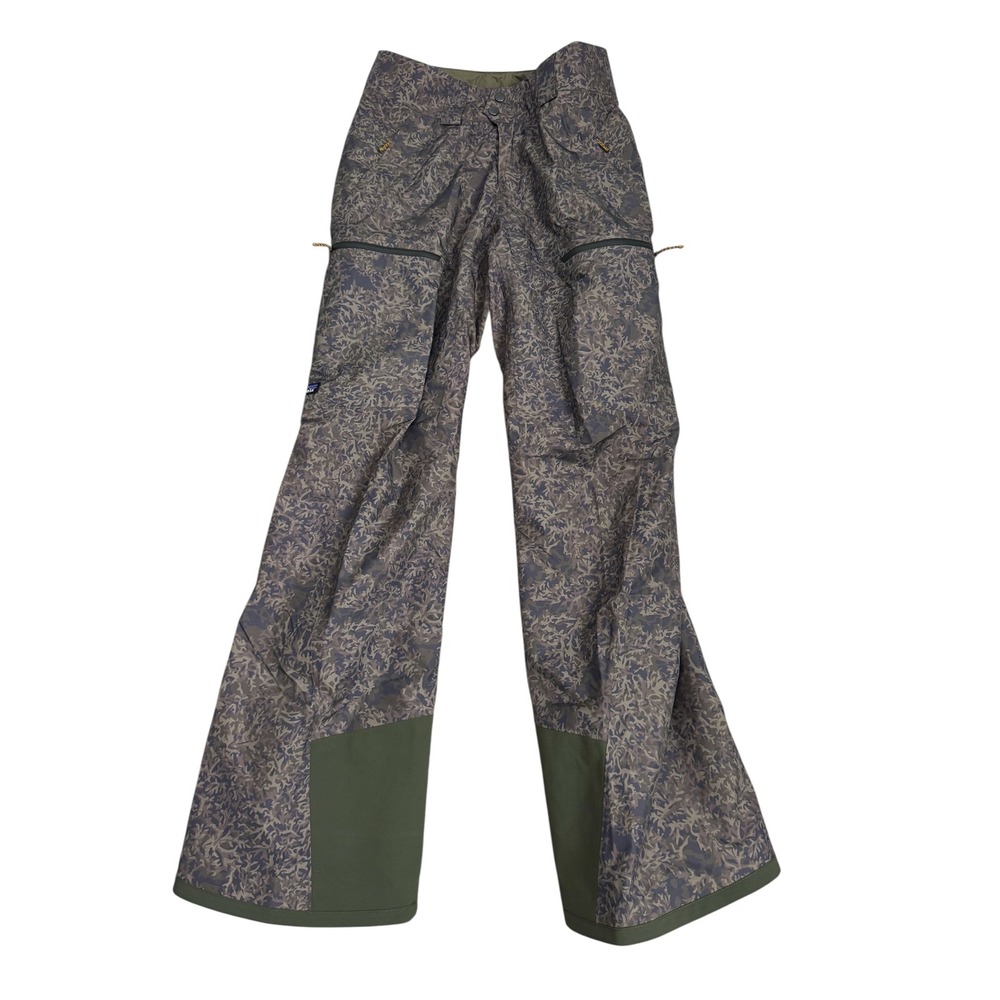 Patagonia Powder Town Pants Lichen‎ Basin Green Camo Snow Ski Men's XS NWOT